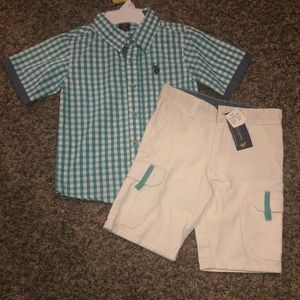 NWT• 2 Piece Set‼️ Button Down Shirt  & Shorts